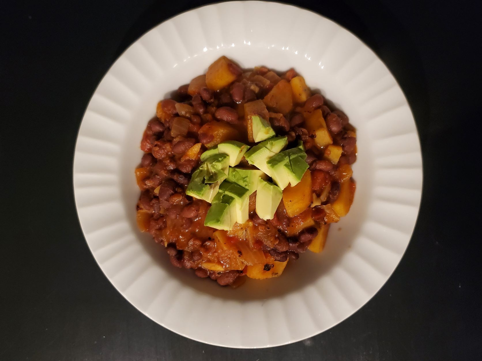 Black Bean and Chipotle Chili with Plantains